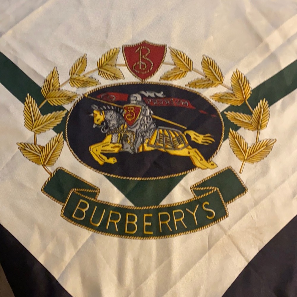 Authentic Vintage Horse Crest Burberry Silk Scarf